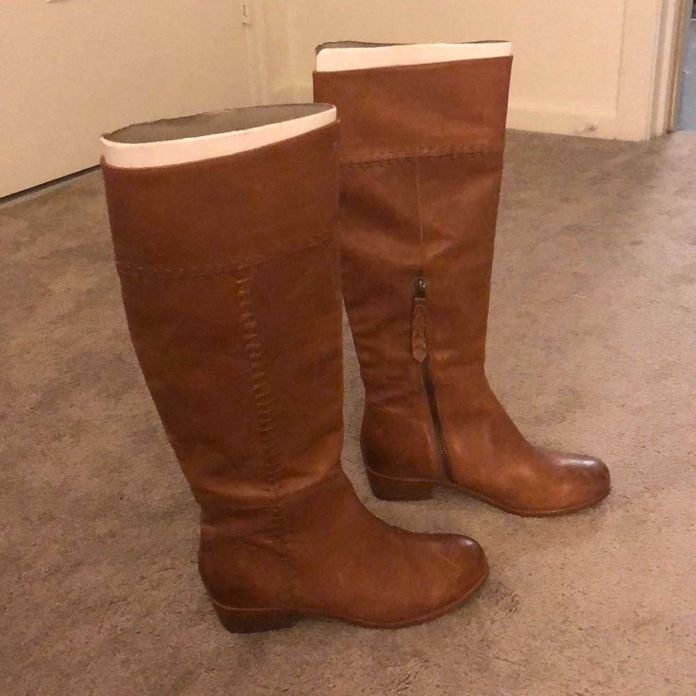 Brown riding boots